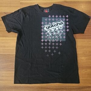 Gotcha skulls graphic tee Shirt Surf Skate black cotton Youth Large